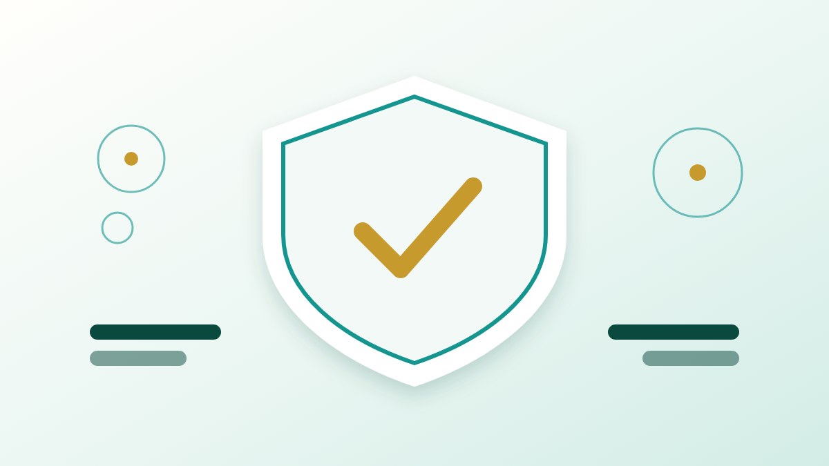 Illustration of a shield with a check mark representing clear, fair marketplace rules.